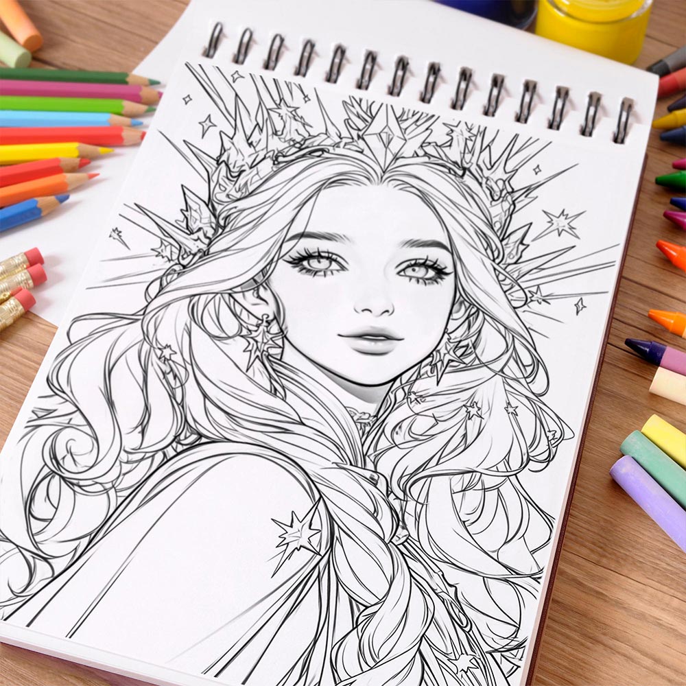 NETHOUSE Galaxy Queen Coloring Book Spiral Bound For Adults