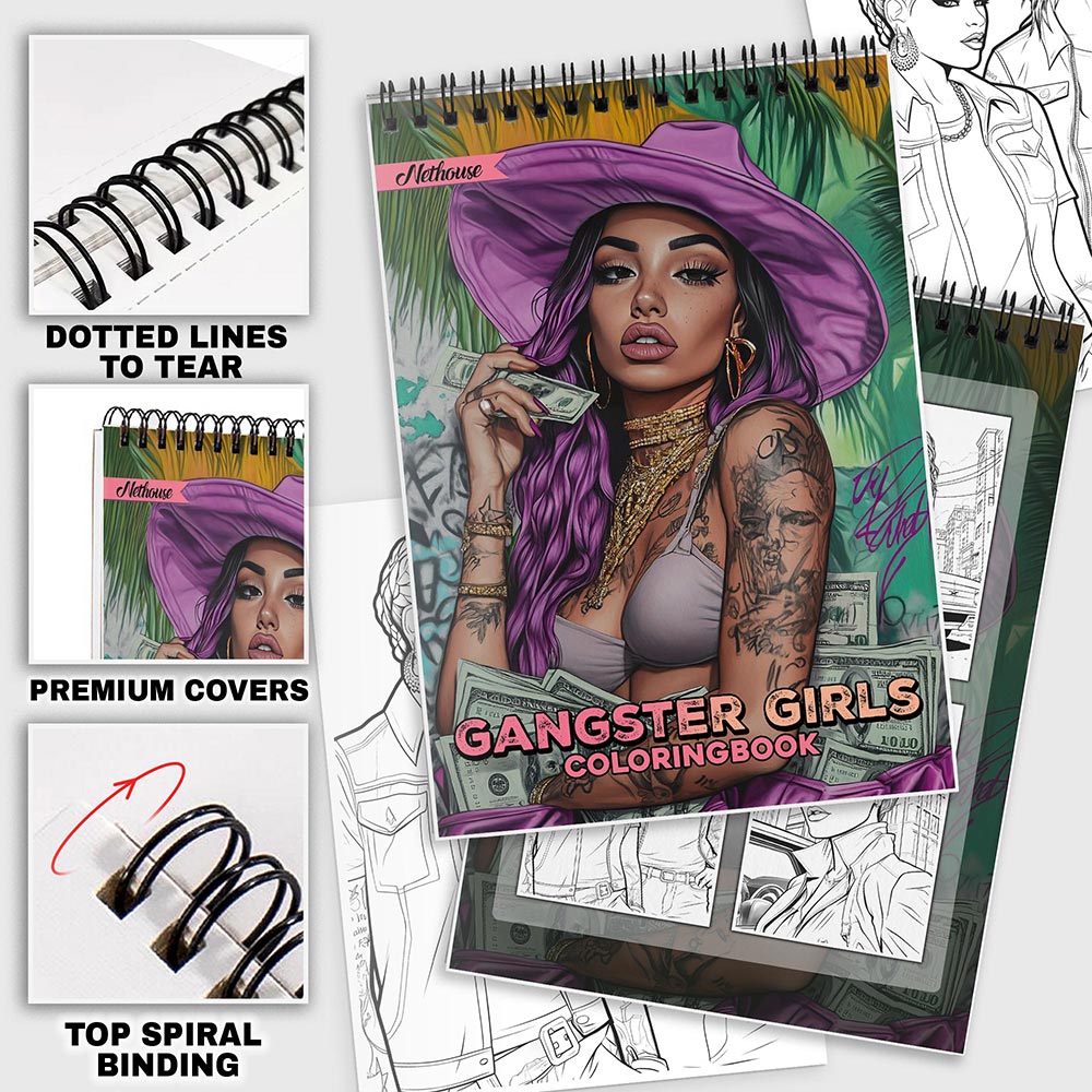 NETHOUSE Gangster Girls Coloring Pages For Adults