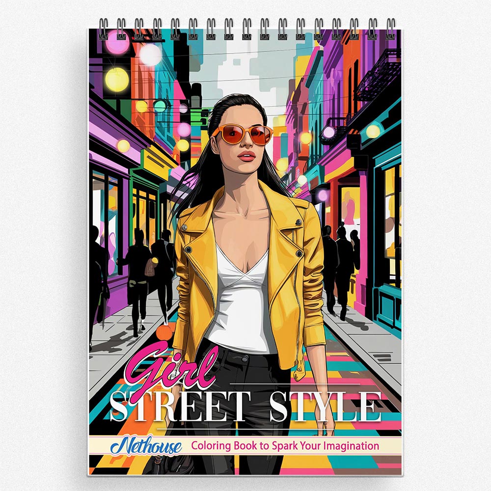 NETHOUSE Girl Street Style Coloring Book For Adults