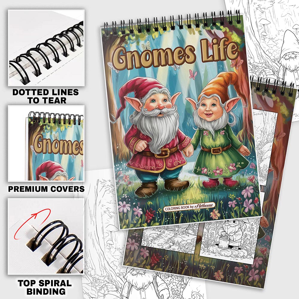 NETHOUSE Gnomes Life Coloring Pages For Adults