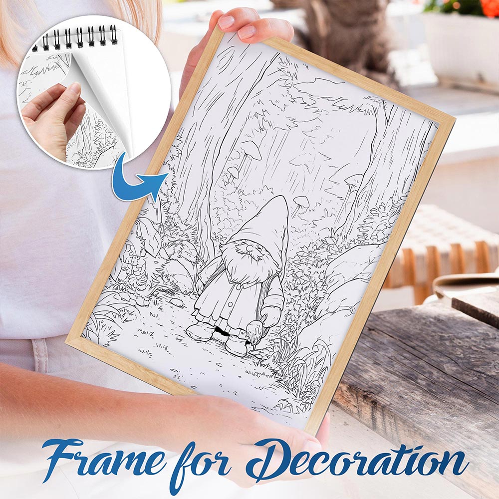 NETHOUSE Gnomes Life Spiral Bound Coloring Book For Adults