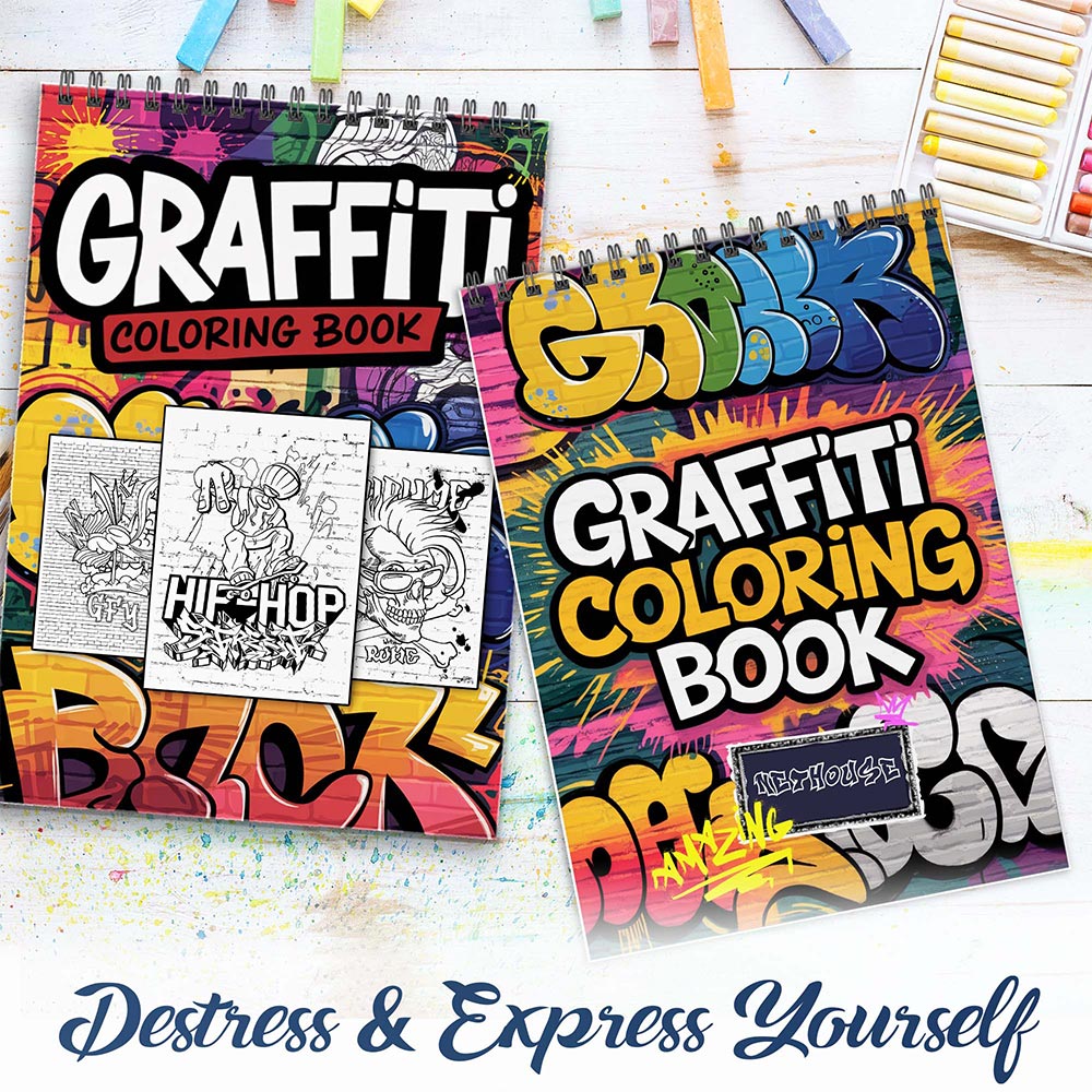 NETHOUSE Graffiti Spiral Coloring Book for Adults