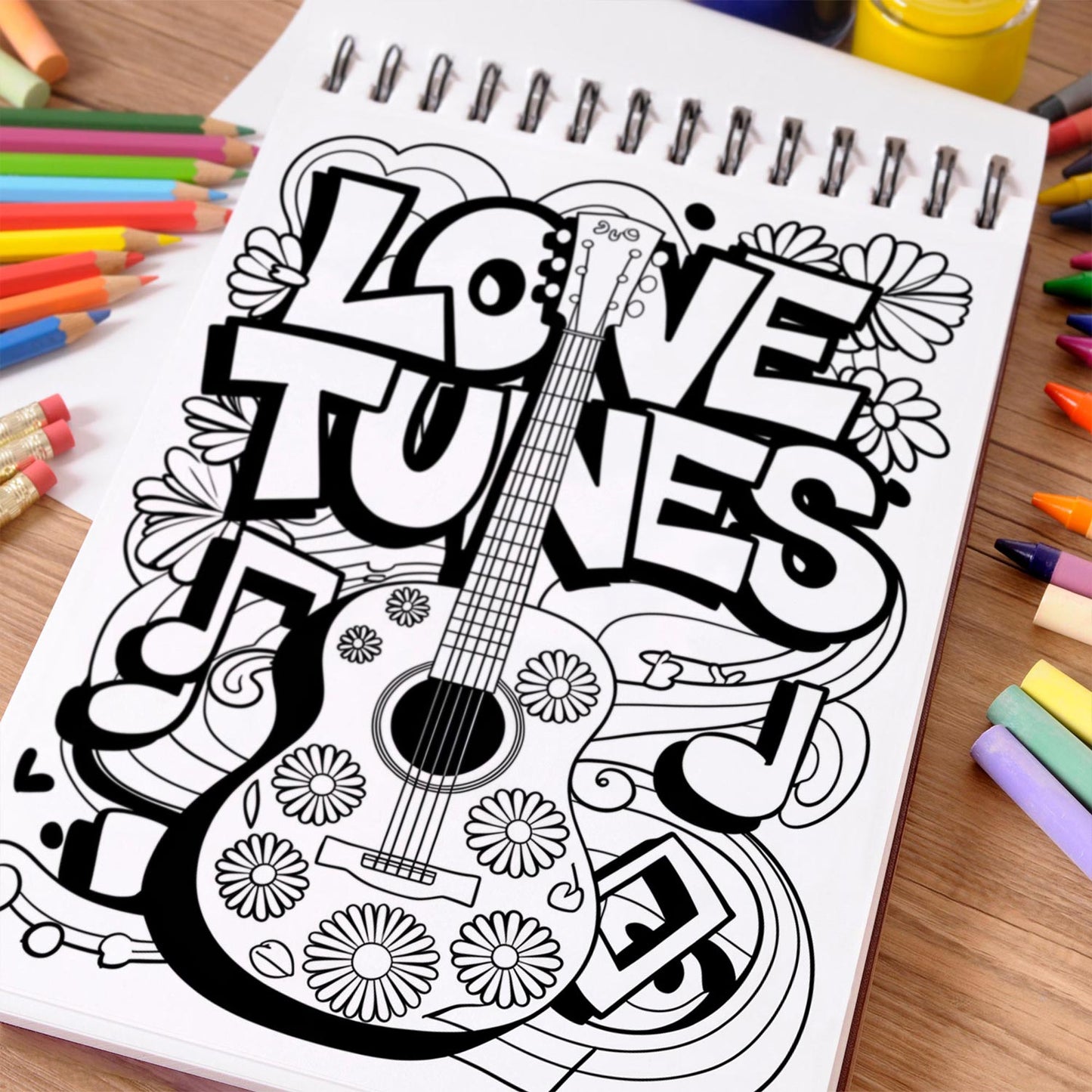 NETHOUSE Graffiti Hippy Coloring Book Spiral Bound For Adults