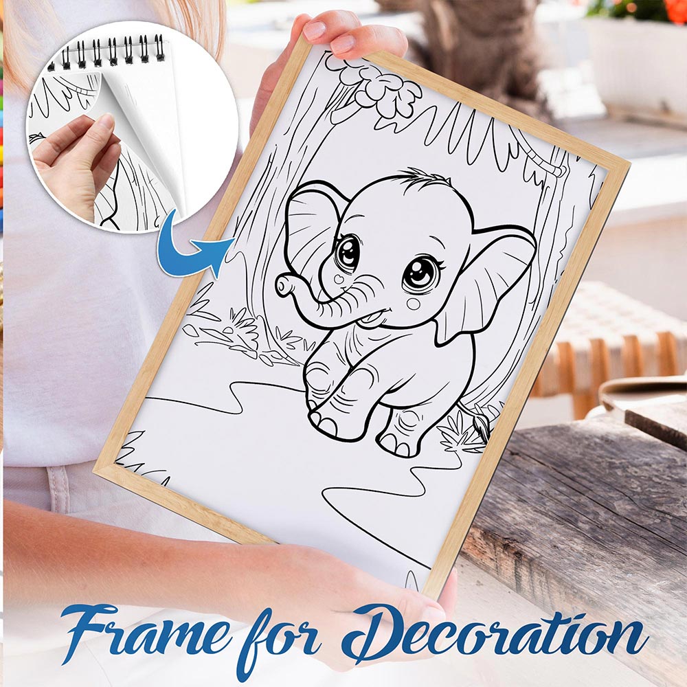 NETHOUSE Happy Animals Spiral Bound Coloring Book For Adults