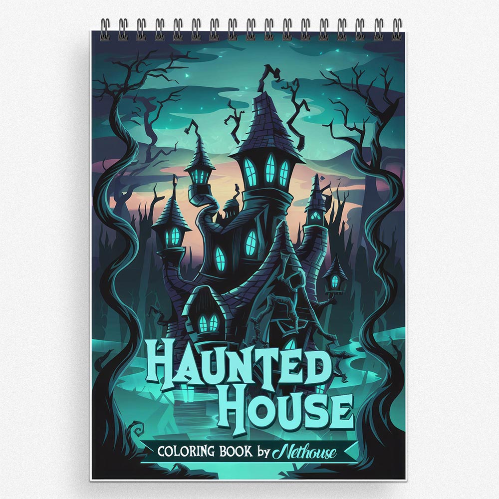 NETHOUSE Haunted House Coloring Book For Adults