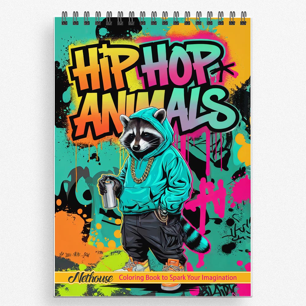 NETHOUSE Hip Hop Animals Coloring Book For Adults