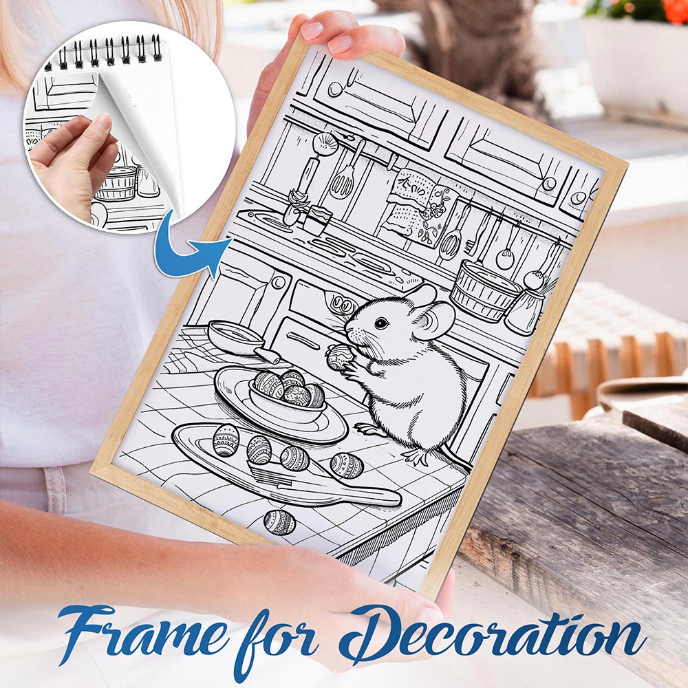 NETHOUSE House Mouse Family Spiral Bound Coloring Book For Adults