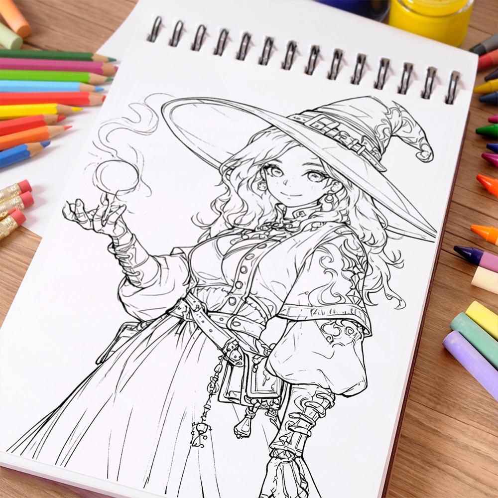 NETHOUSE House Witchcraft Coloring Book Spiral Bound For Adults