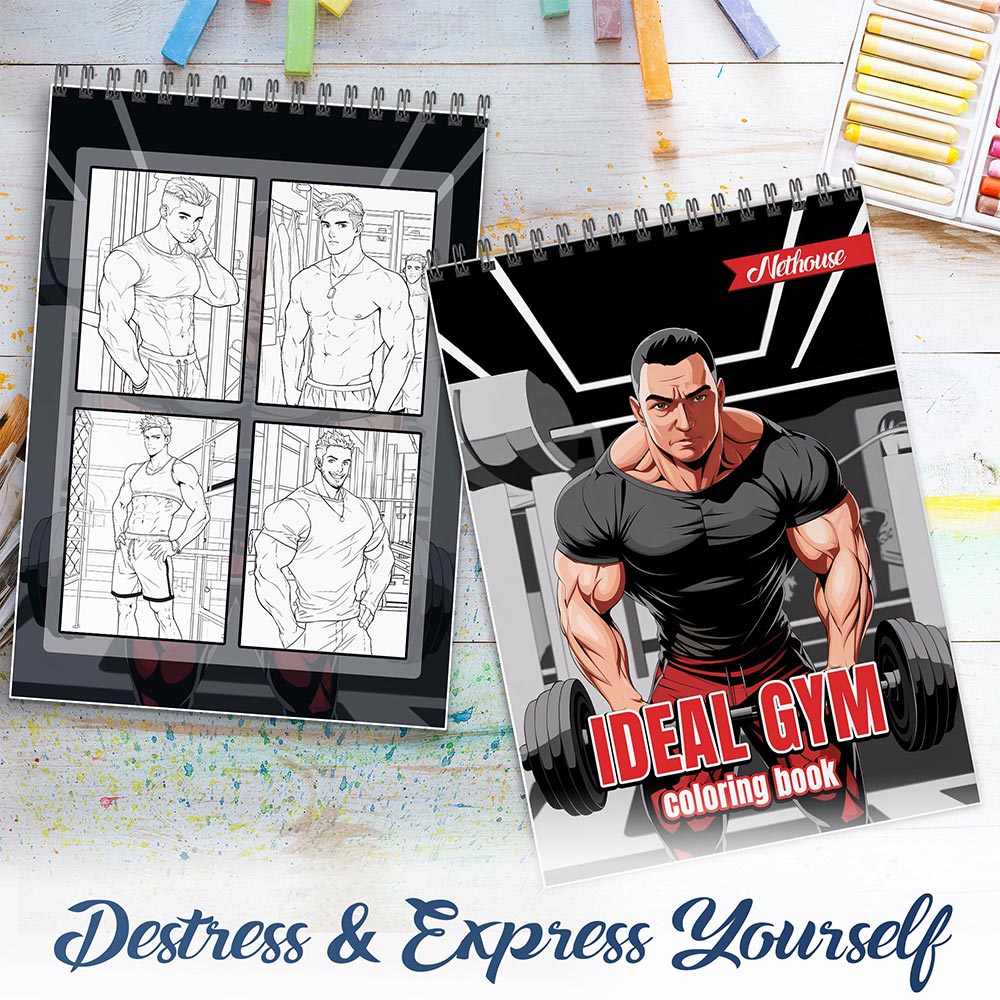 NETHOUSE Ideal Gym Spiral Coloring Book For Adults
