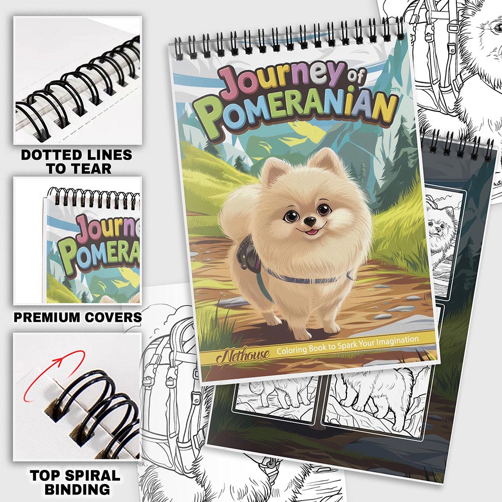 NETHOUSE Journey of Pomeranian Coloring Pages For Adults