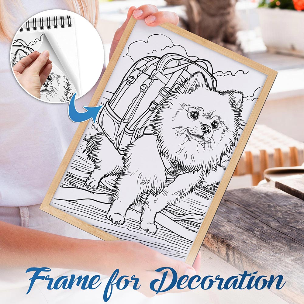 NETHOUSE Journey of Pomeranian Spiral Bound Coloring Book For Adults