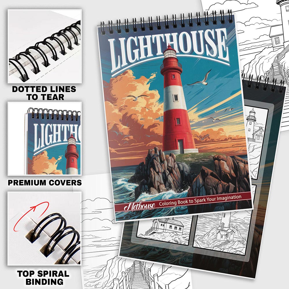 NETHOUSE Lighthouse Coloring Pages For Adults