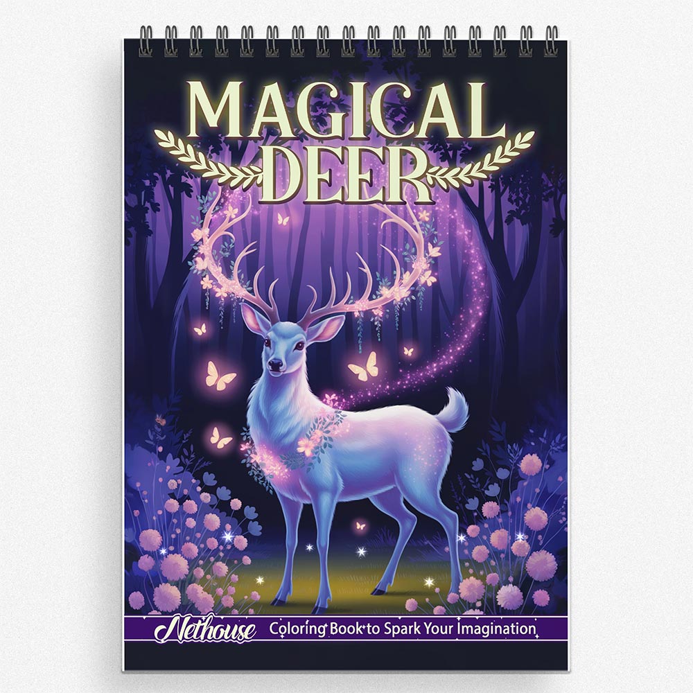 NETHOUSE Magical Deer Coloring Book For Adults
