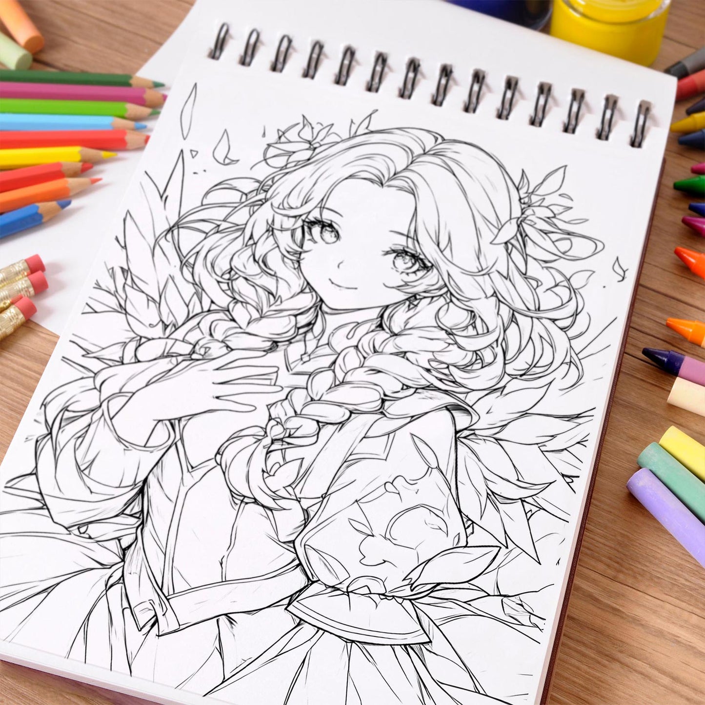NETHOUSE Magical Girls Anime Coloring Book Spiral Bound For Girls