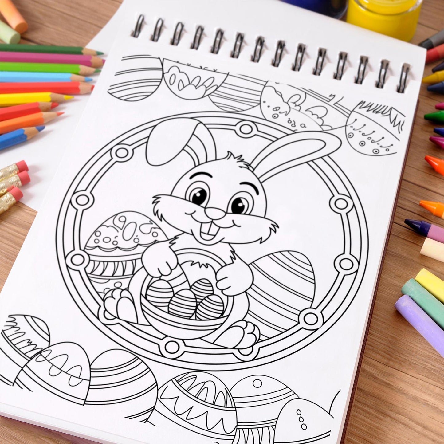 NETHOUSE Mandala Easter Coloring Book Spiral Bound For Adults