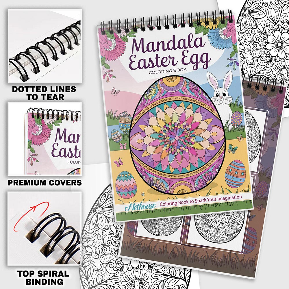 NETHOUSE Mandala Easter Egg Coloring Pages For Adults