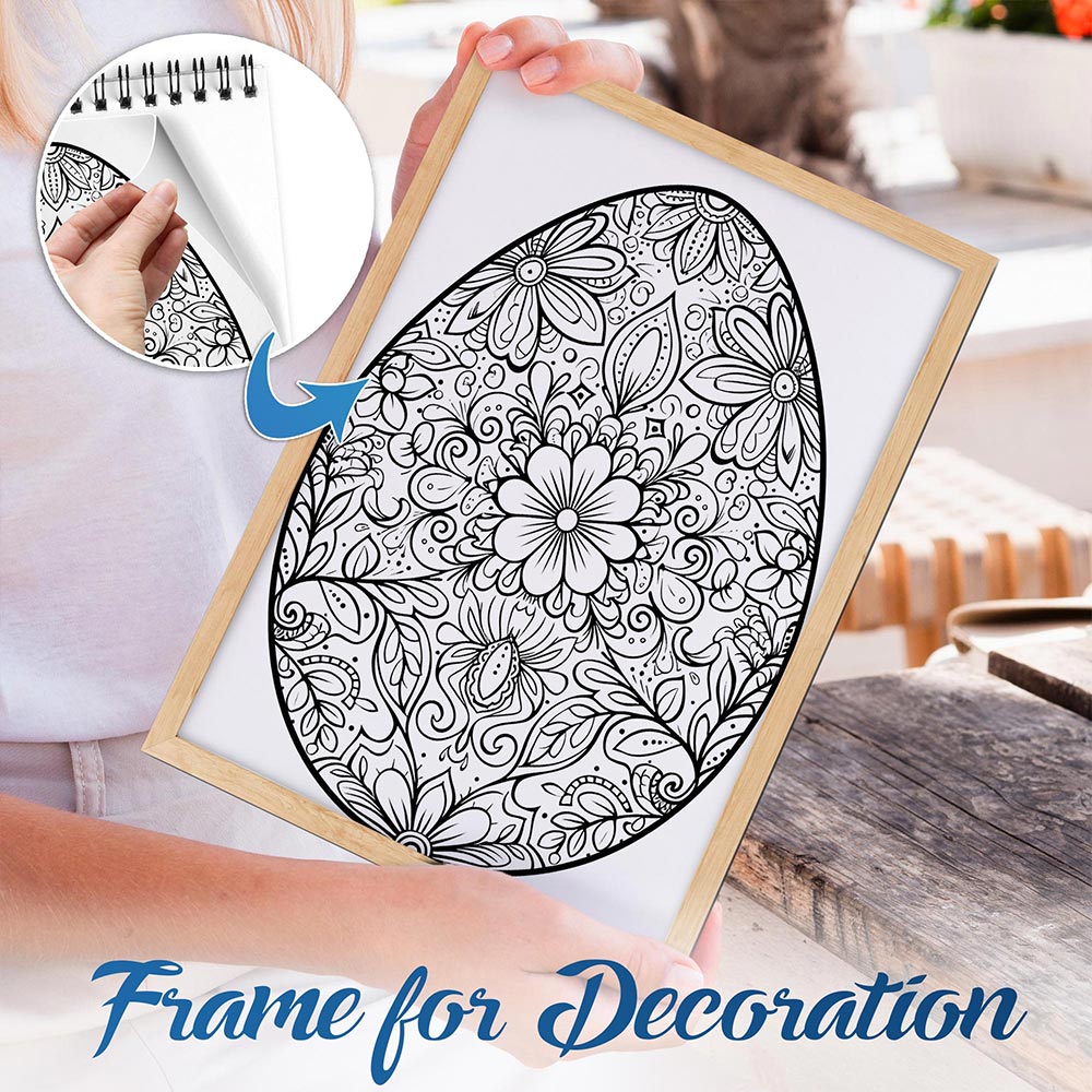 NETHOUSE Mandala Easter Egg Spiral Bound Coloring Book For Adults