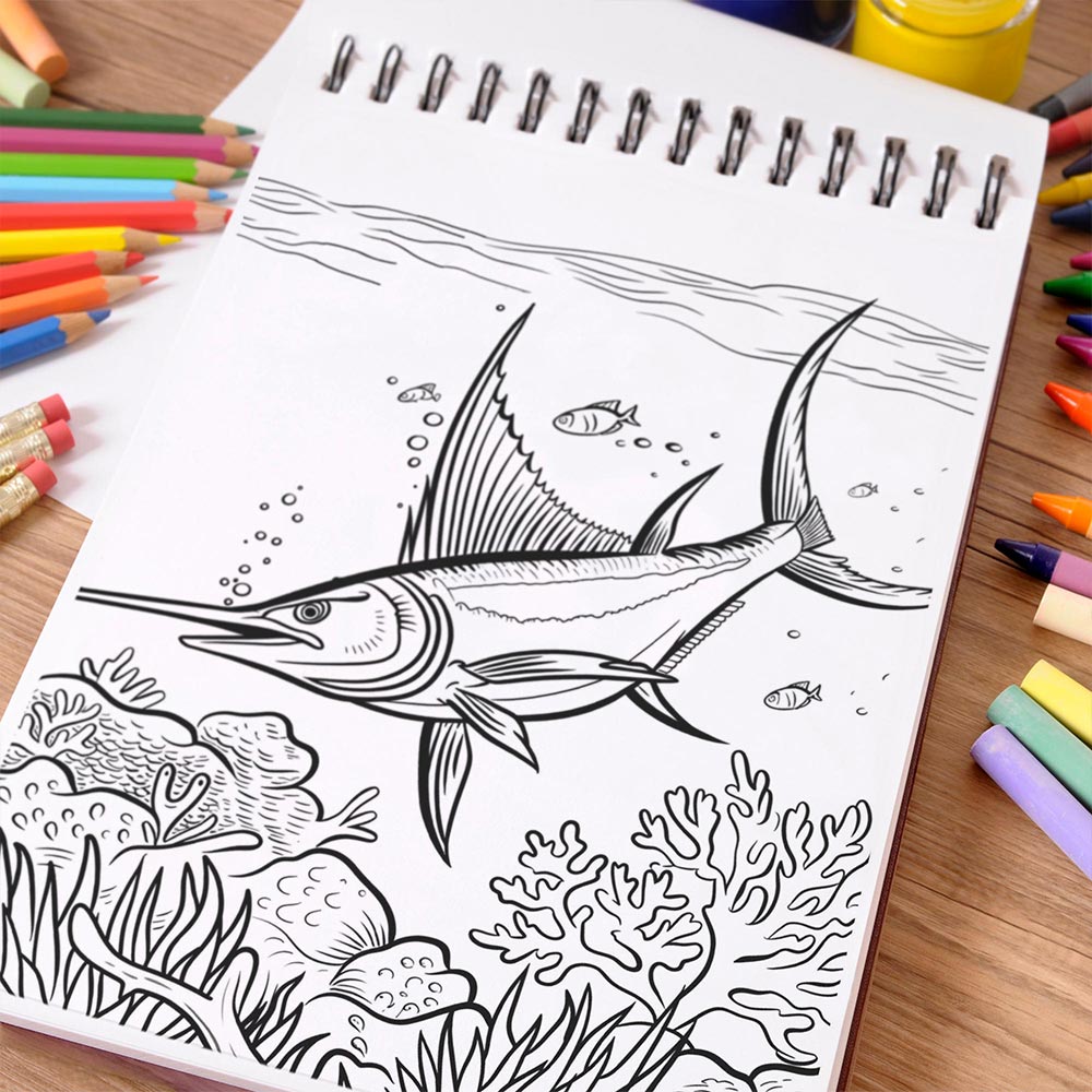 NETHOUSE Marine Life Coloring Book Spiral Bound for Adults