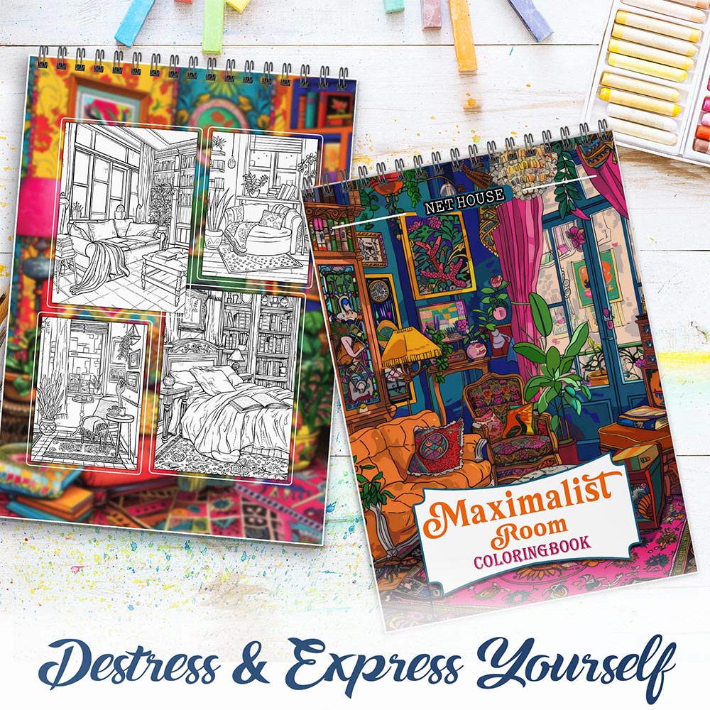 NETHOUSE Maximalist Room Spiral Coloring Book for Adults