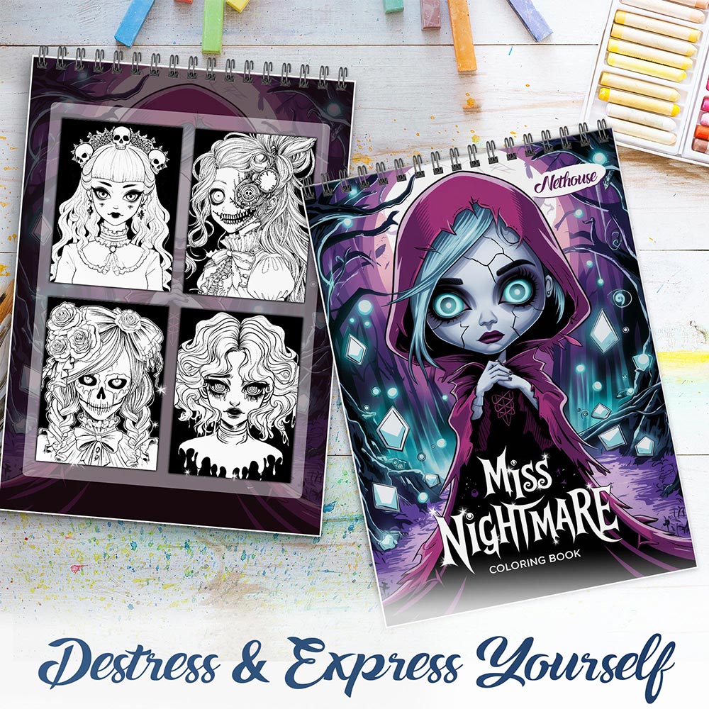 NETHOUSE Miss Nightmare Spiral Coloring Book For Adults