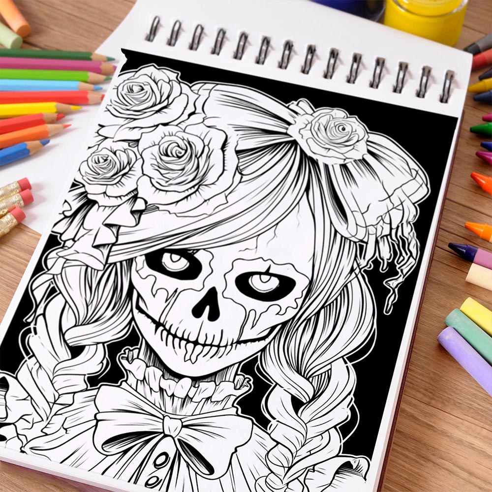 NETHOUSE Miss Nightmare Coloring Book Spiral Bound For Adults
