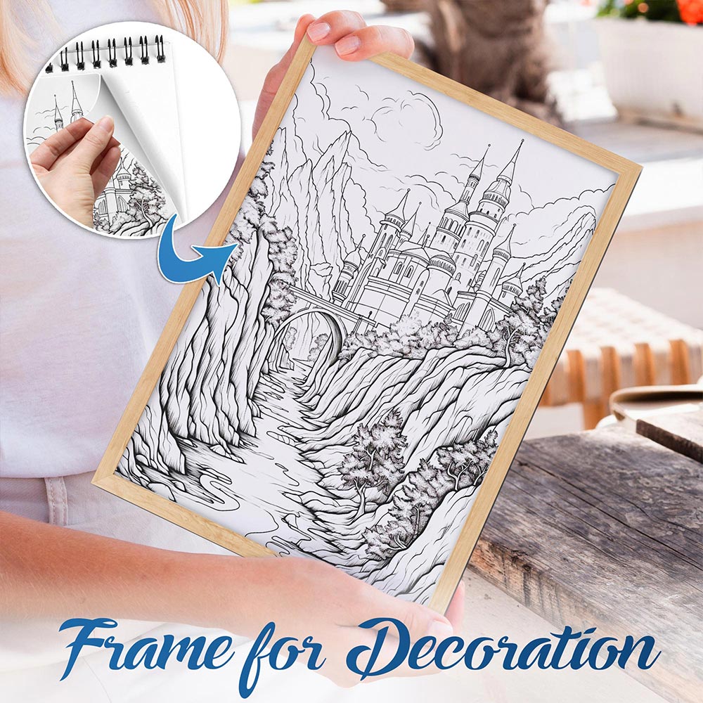 NETHOUSE Mystical World Spiral Bound Coloring Book For Adults