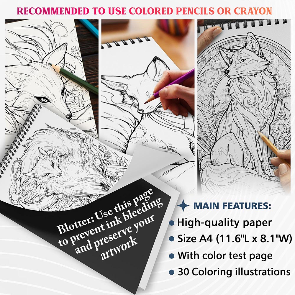 NETHOUSE Mythical Fox Coloring Sheets For Adults