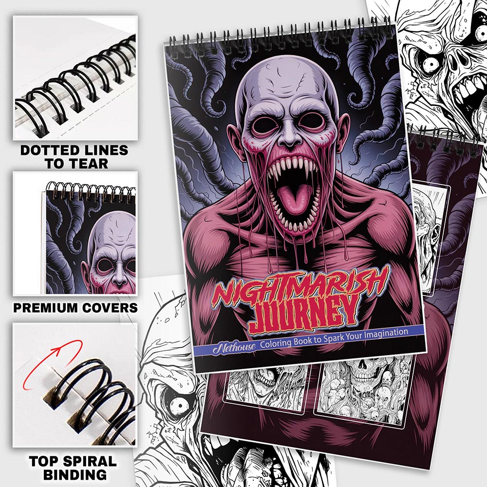 NETHOUSE Nightmarish Journey Coloring Pages For Adults