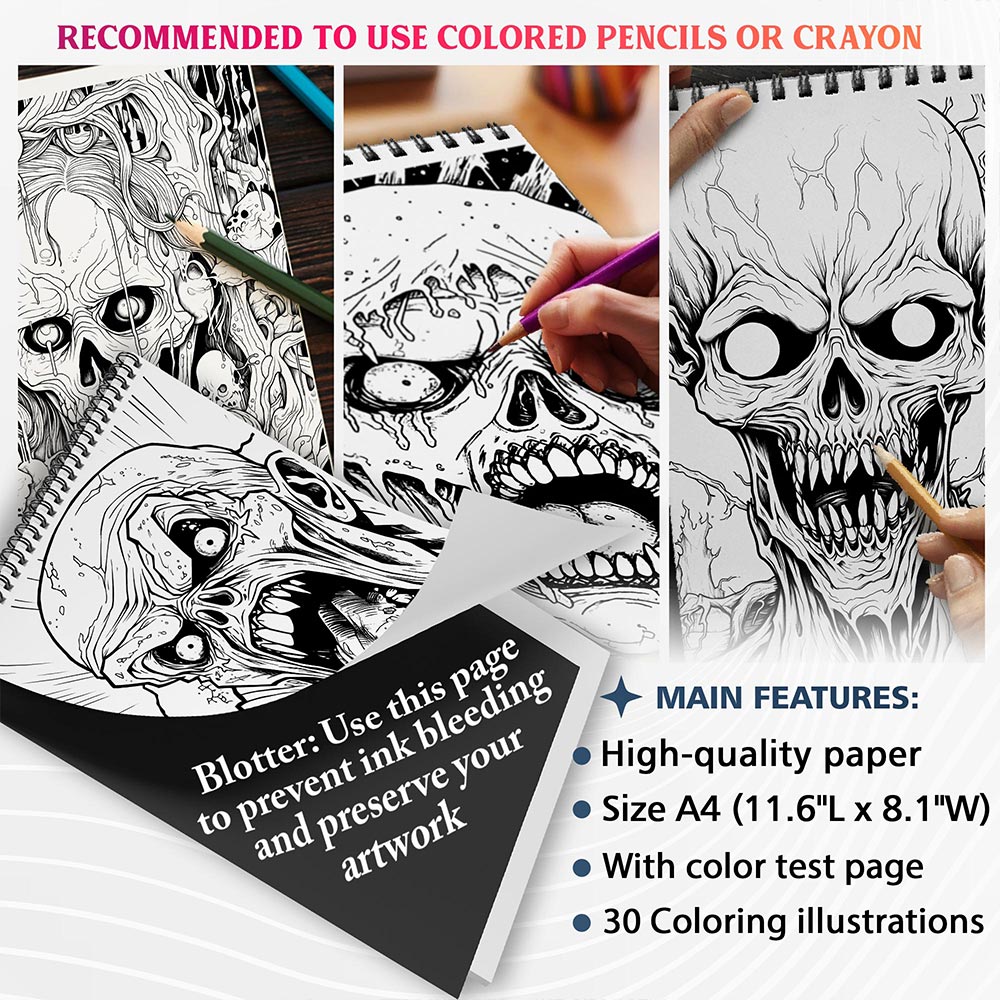 NETHOUSE Nightmarish Journey Coloring Sheets For Adults
