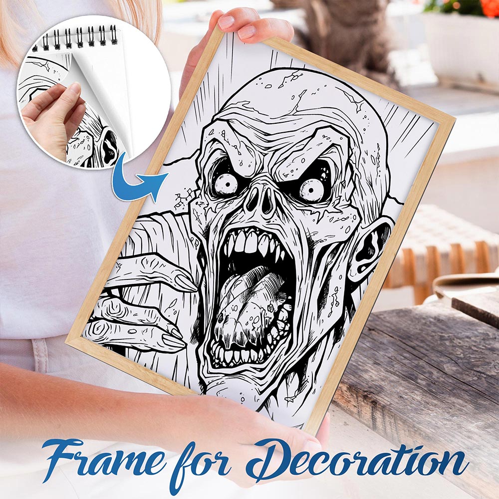 NETHOUSE Nightmarish Journey Spiral Bound Coloring Book For Adults