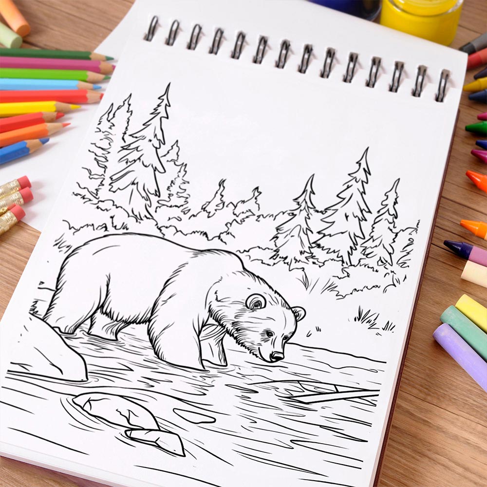 NETHOUSE North American Animals Coloring Book Spiral Bound For Adults