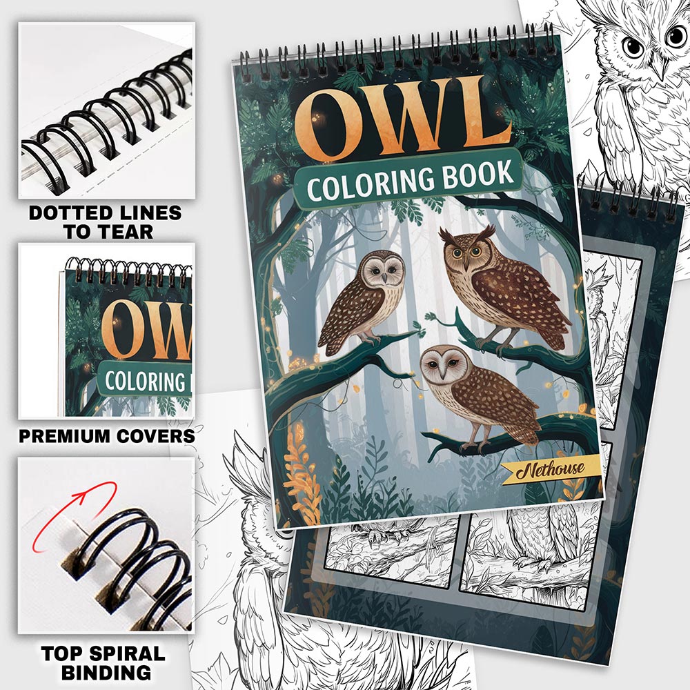 NETHOUSE Owl Coloring Pages For Adults