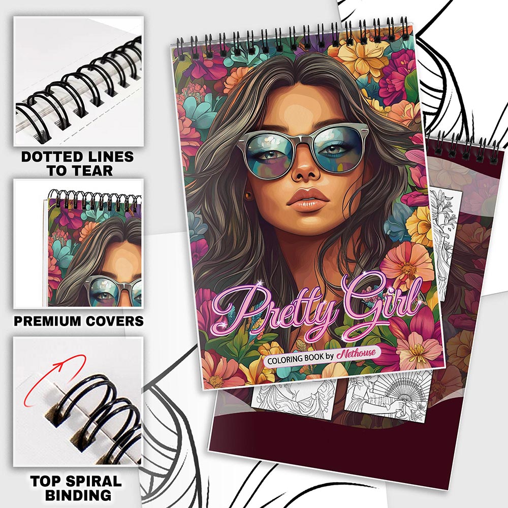 NETHOUSE Pretty Girl Coloring Pages For Adults
