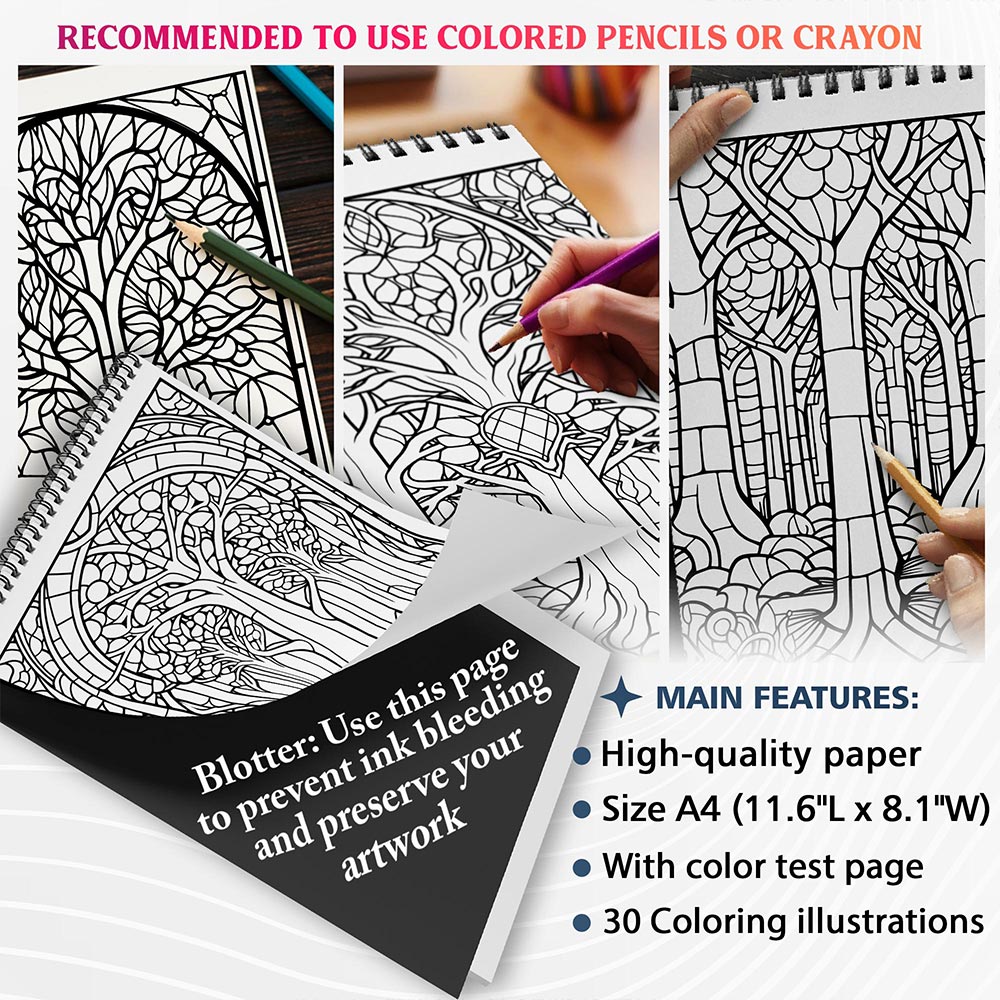 NETHOUSE Stained Glass Plants Coloring Sheets For Adults