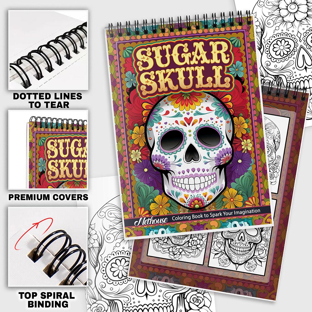 NETHOUSE Sugar Skull Coloring Pages For Adults
