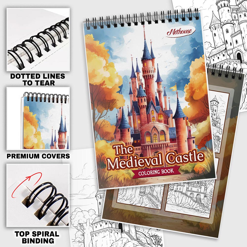 NETHOUSE The Medieval Castle Coloring Pages For Adults