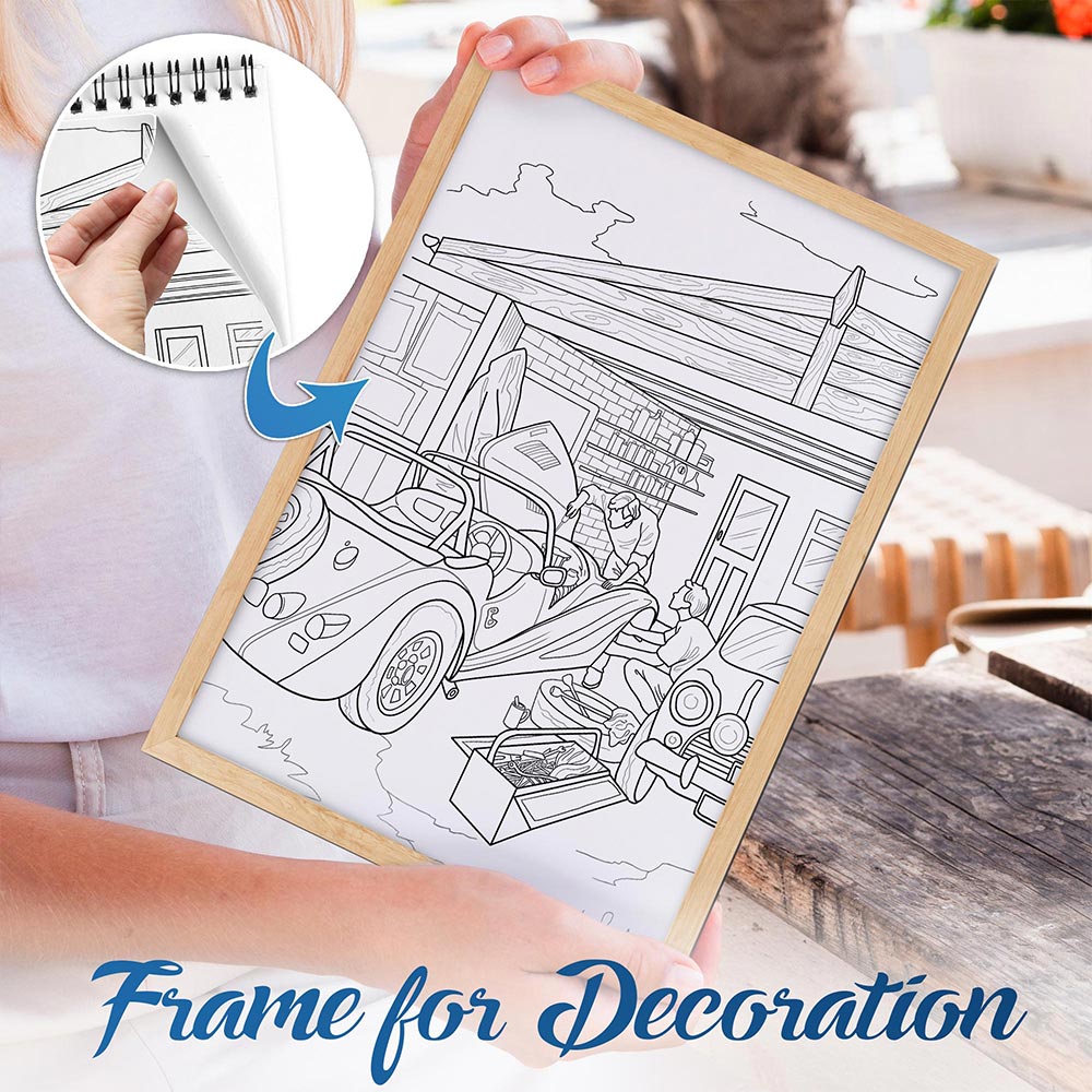 NETHOUSE Vintage Stores Spiral Bound Coloring Book For Adults