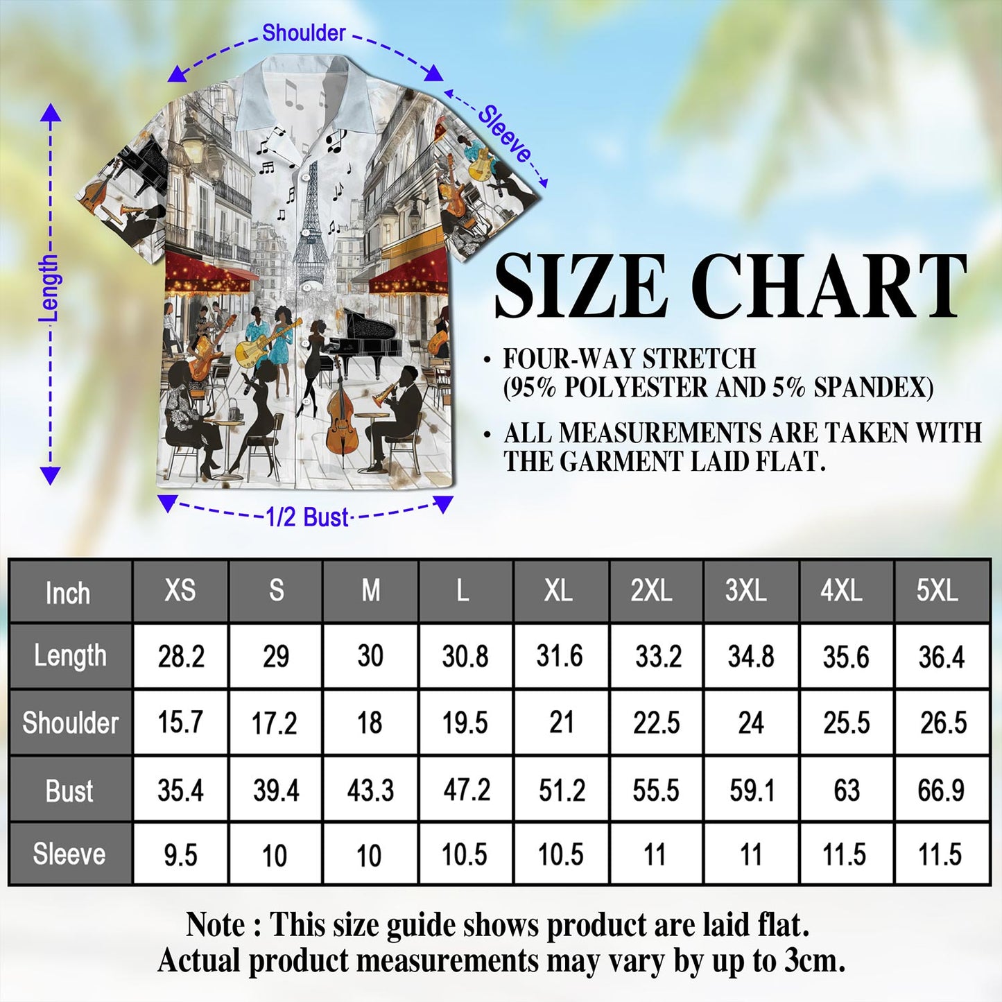 Netecom All You Need Is Jazz Hawaiian Shirt for Men, Music Lover Gifts, Button Down Summer Beach Short Sleeve, S-5XL