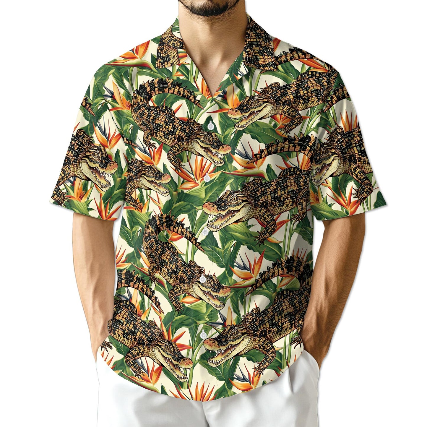 Netecom Alligator Hawaiian Shirt for Men