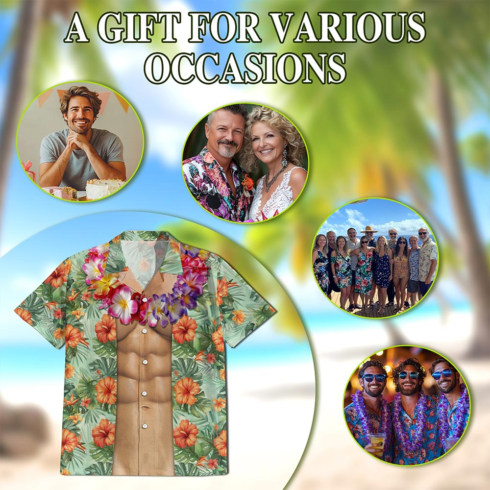 Netecom Amazing Flower Hawaiian Shirt for Men, Floral Lover Gifts, Tropical Summer Beach Aloha Button Down Shirts, S-5XL
