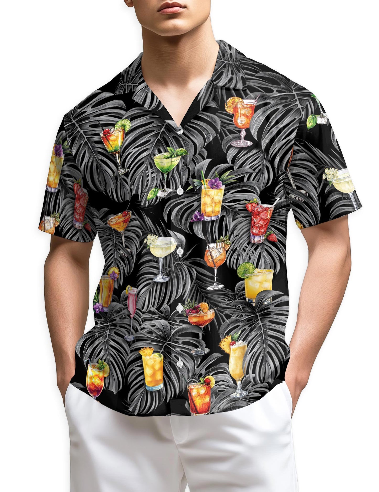 Netecom Bartender Cocktails Hawaiian Shirt for Men