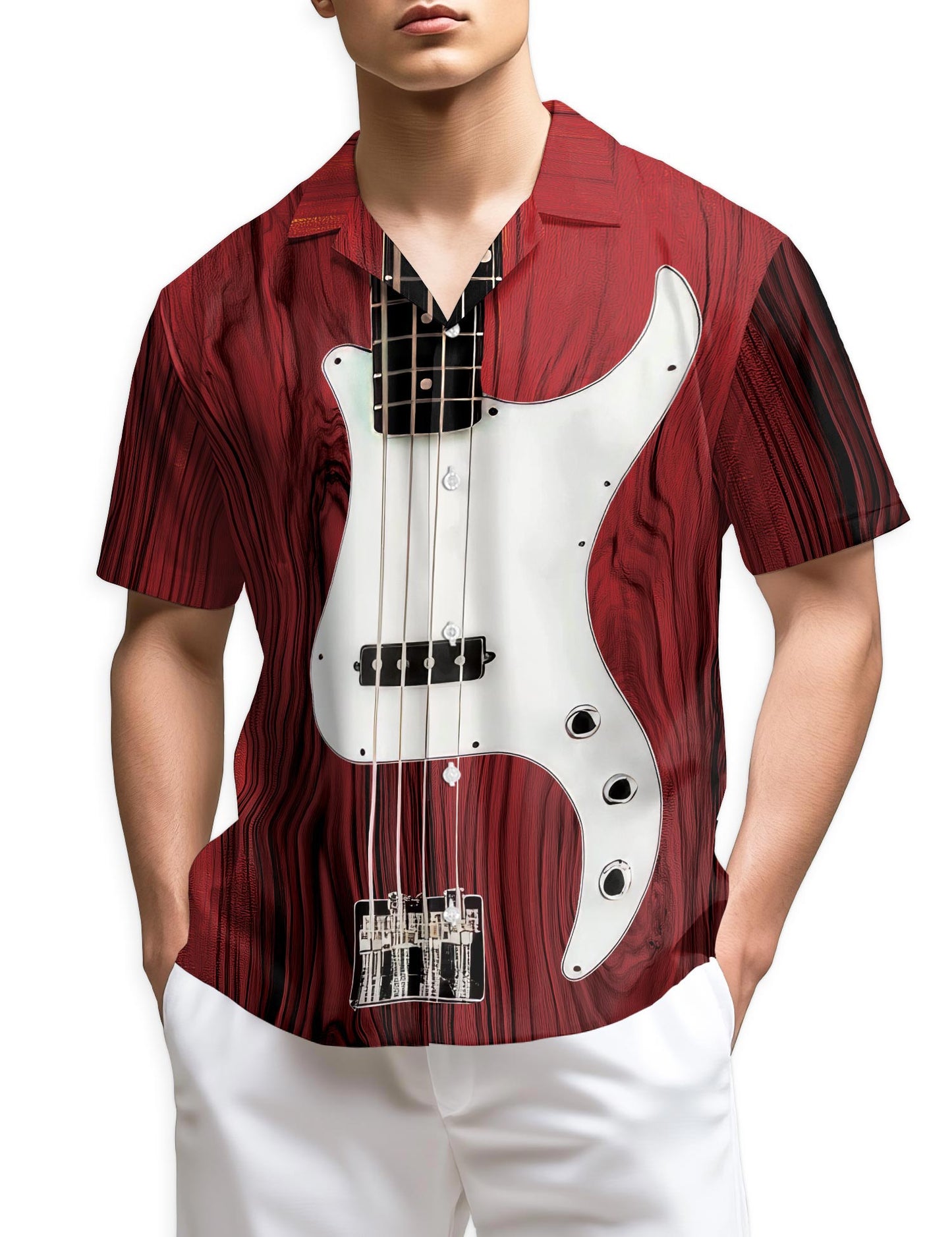 Netecom Bass Guitar Hawaiian Shirt for Men