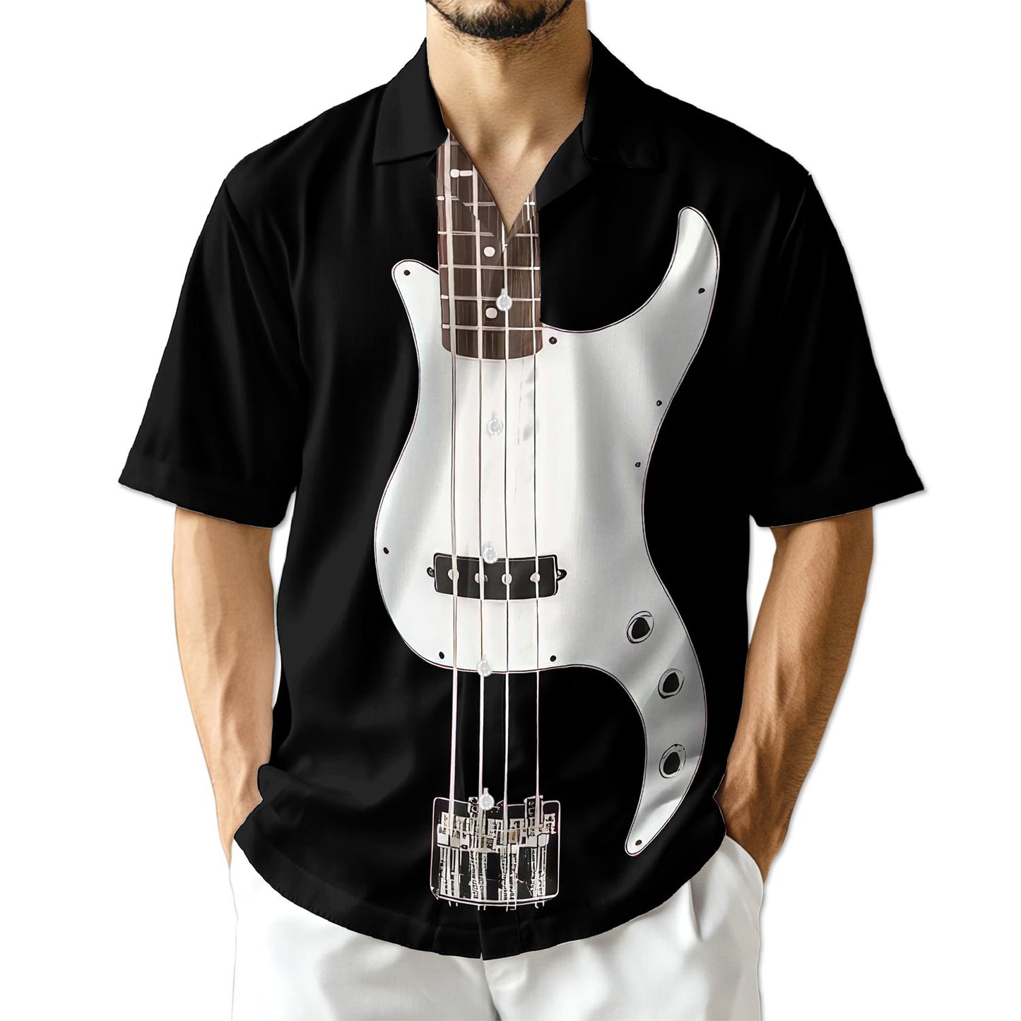 Netecom Bass Guitar Hawaiian Shirt for Men