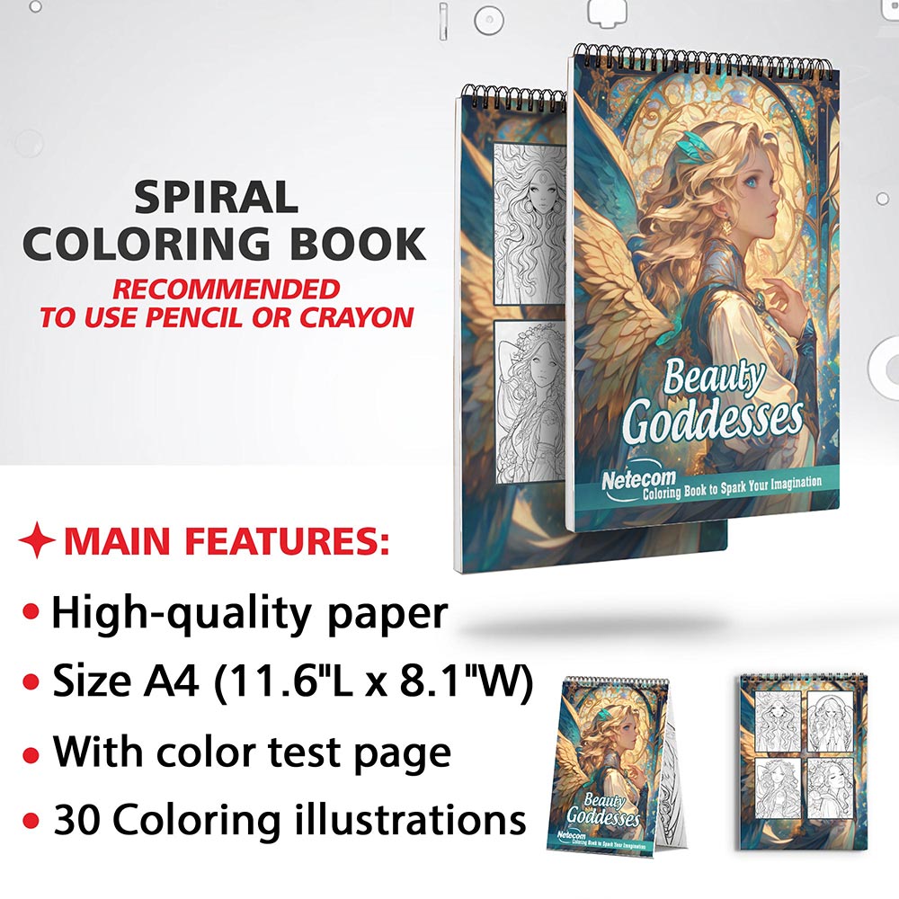 Netecom Beauty Goddesses Coloring Sheets for Adults