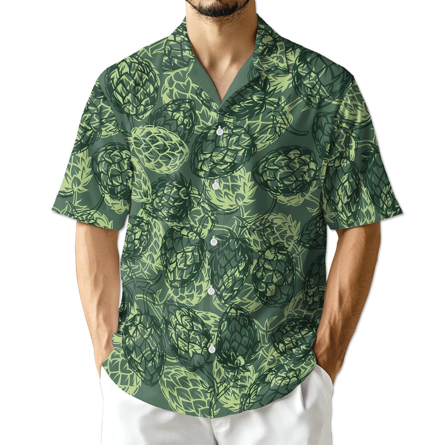 Netecom Beer Hops Seamless Hawaiian Shirt for Men