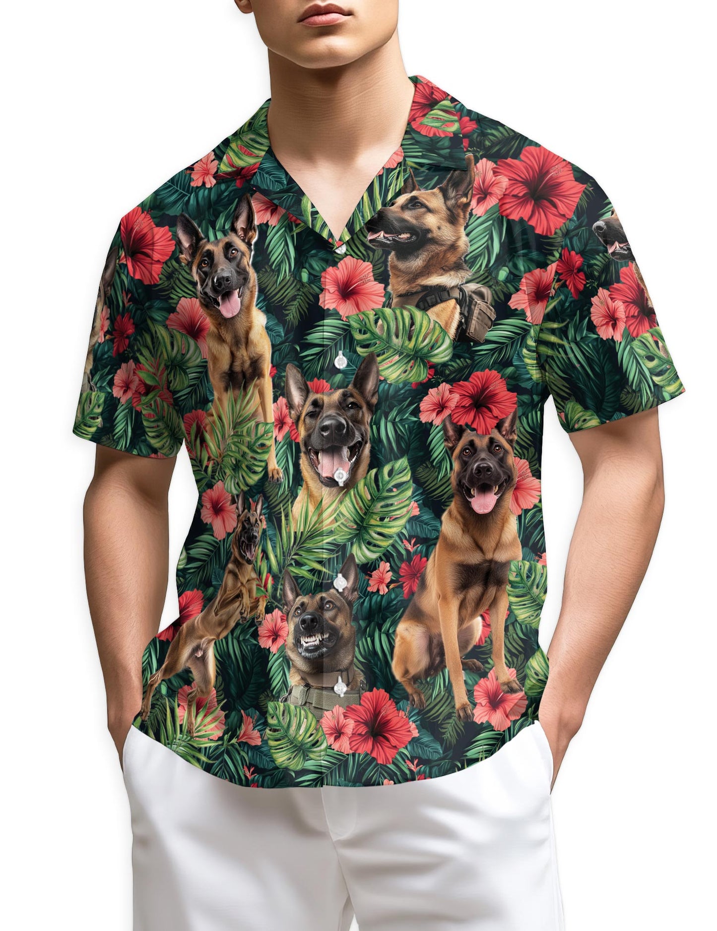 Netecom Belgian Malinois Hawaiian Shirt for Men