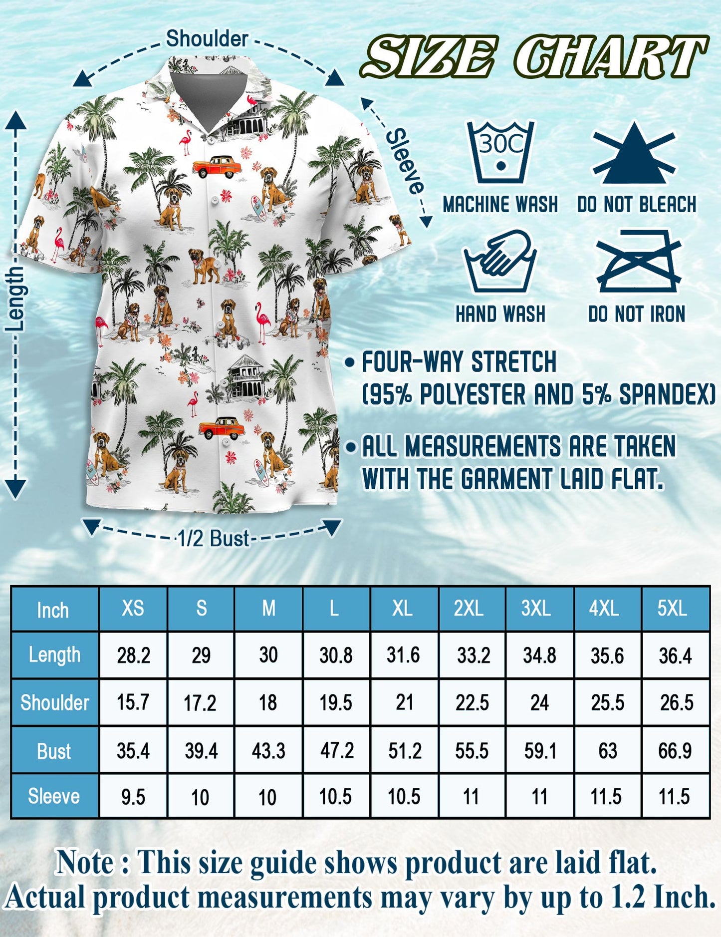 Netecom Boxer Hawaiian Shirt for Men, Dog Lover Gifts, Button Down Summer Beach Short Sleeve, S-5XL