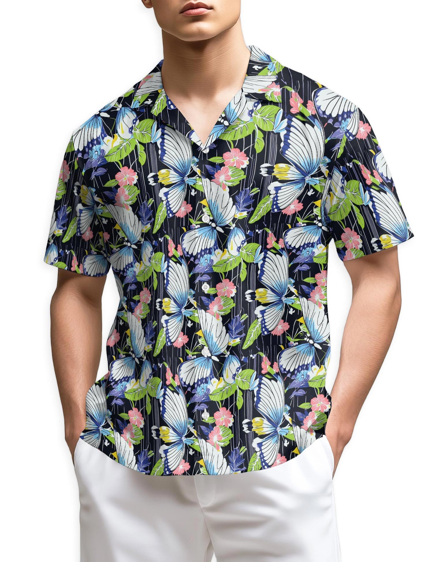 Netecom Butterfly Hawaiian Shirt for Men