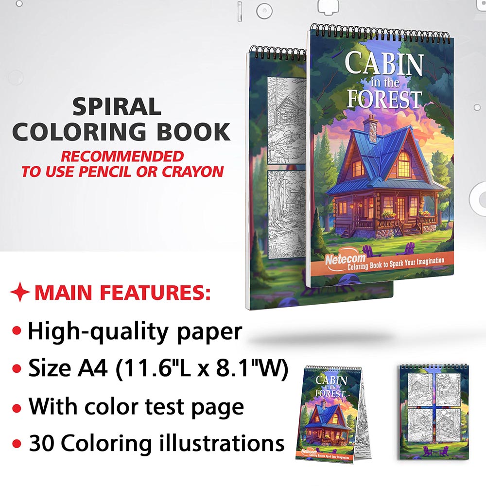 Netecom Cabin in The Forest Coloring Sheets for Adults