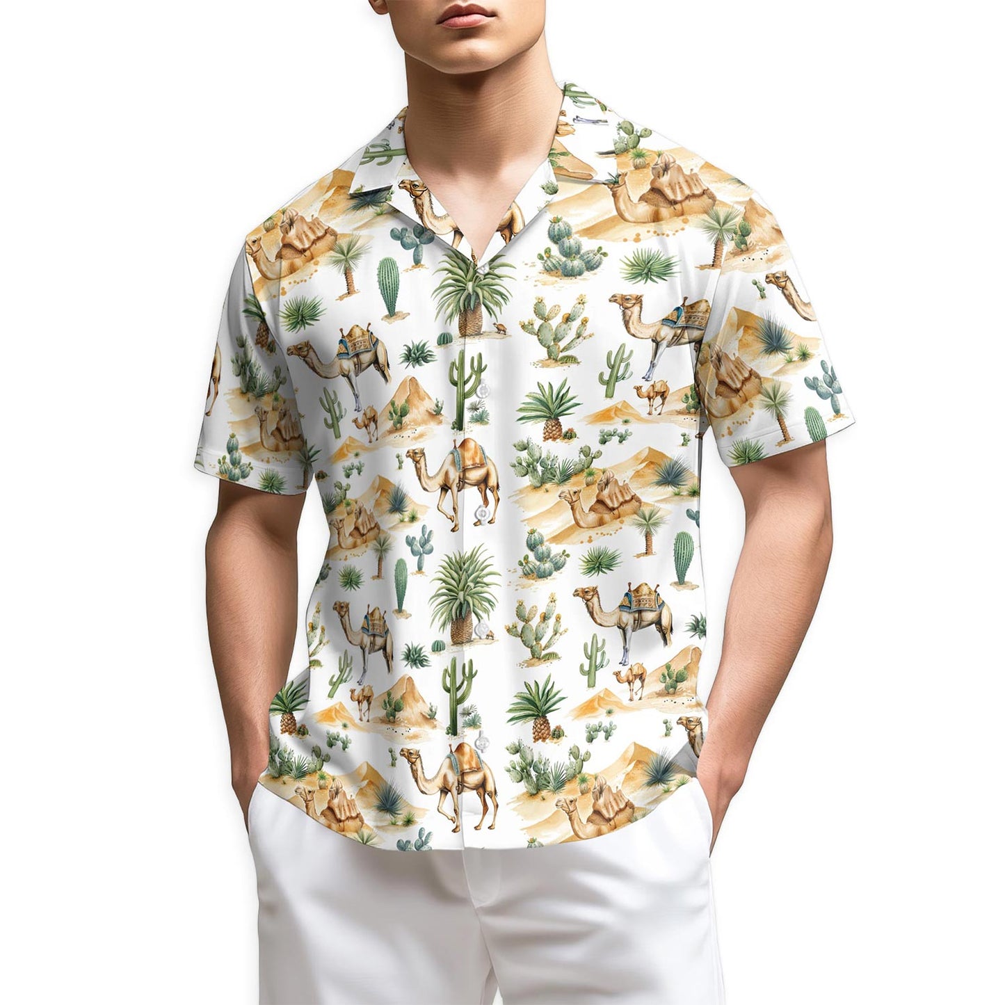 Netecom Camel Desert Hawaiian Shirt for Men